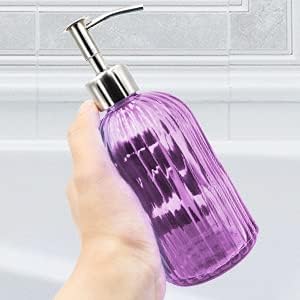 Miniatura 3 de Paquete de 2 dispensadores de jabón de vidrio con bomba, dispensador de jabón líquido de 13.5 fl oz para jabón, champú y loción para cocina, baño,