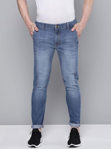 Image of The Indian Garage Co Men Slim Fit Solid Mid-Rise Stretchable Jeans
