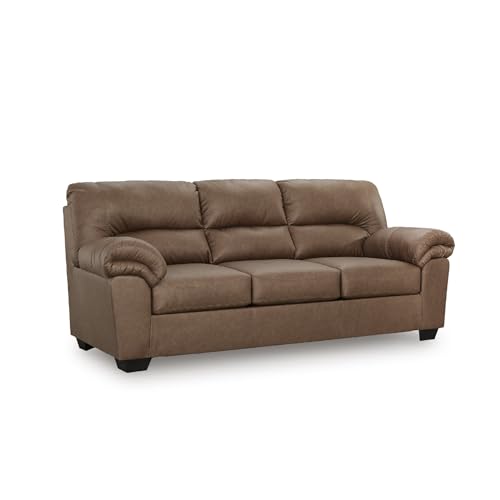 Image of Signature Design by Ashley Caramel Faux Leather Sofa, No Assembly Required
