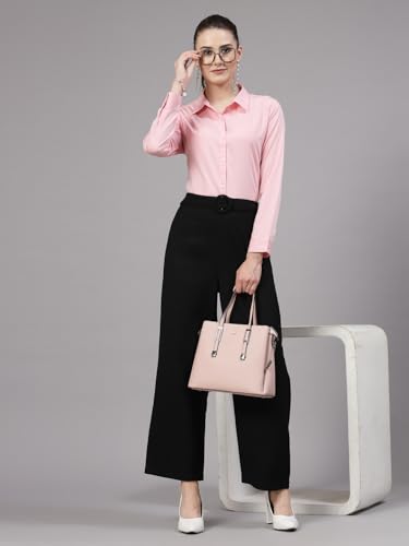 Image of Style Quotient Women Solid Chambrey Regular Formal Shirt