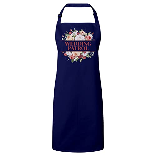 Tablier cuisine premium mariage avec bouquet de fleurs à offrir à la mariée