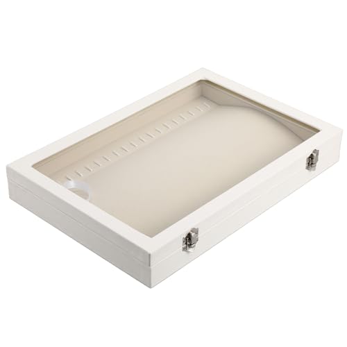 Roleader Estuche para Collares de Madera Tapa Clara, Organizador Práctico para Colgantes y Joyas de Mujer