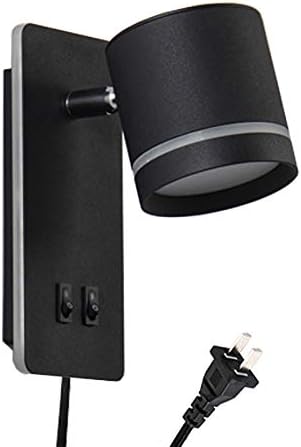 LED Wall Sconces Surfaced Mount Hotel Bedroom Bedside Reading Light Fixture Adjustable Directional On/Off Switch With Plug White