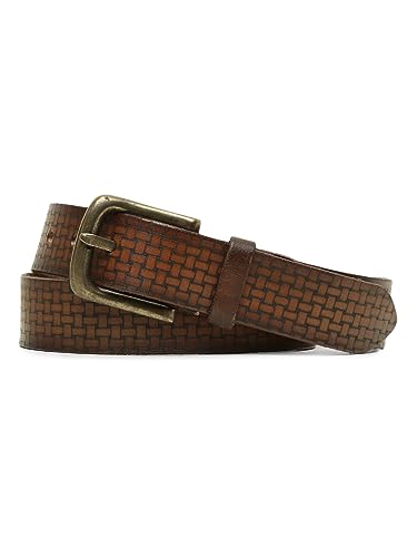 Image of ART N VINTAGE Men's Genuine Pure Leather Black Belts with Metal Brass Buckle - Classic Elegance for Every Outfit