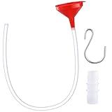 Innconee Long Funnel for Transmission Fluid 3.28 Foot Clear Tubing Plastic Wide Mouth Oil Funnel with Hose Flexible for Car, Engine, Gas, Water, Fluid