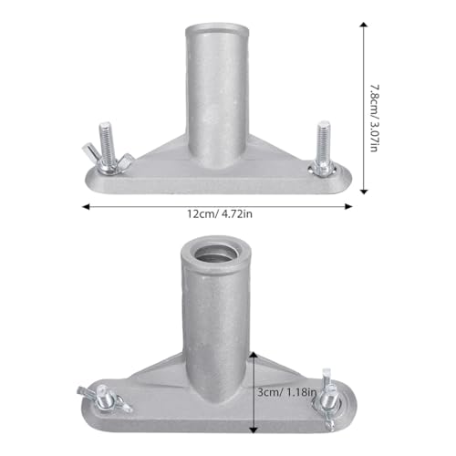 Adaptador de mango para escoba de aleación de aluminio plata Angoily 2 piezas 2