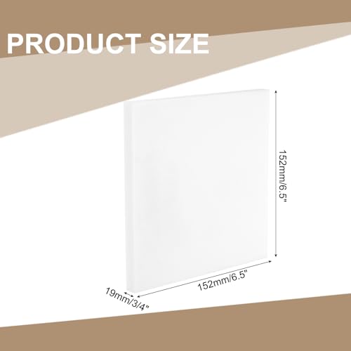 Image of MECCANIXITY HDPE Plastic Sheet 3 /4 inch Thick, 6.5 inch x 6.5 inch High Density Polyethylene Plastic Blocks, HDPE Cutting Board for DIY, Home Floor Improvement, White