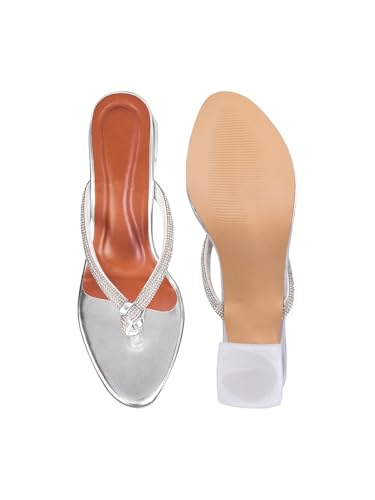 Image of SilverArrow womens Velmo Fashion Sandals|Block Heel Sandals With Open Back|Fusion Wear