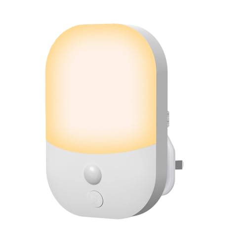 LED Night Light Plug in Wall with Dusk to Dawn Sensor, 5 Brightness Levels, ON/Off/AUTO Lighting Mode, 3000K Warm White Nightlight for Bedroom, Bathroom, Nursery, Hallway, Kitchen,0.3W, 1 Pack