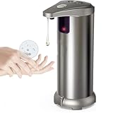 Automatic Soap Dispenser, 8.45oz/250ml Touchless Hand Free Soap Dispenser with 3 Adjustable Levels Control, Equipped with Infrared Motion Sensor Smart for Bathroom Kitchen School Hotel, Champagne
