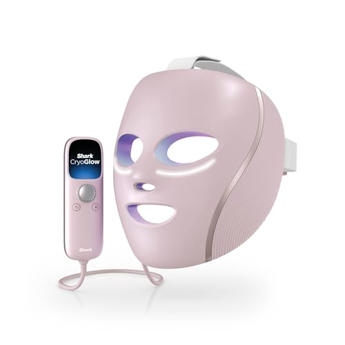 Shark CryoGlow LED Face Mask with Under-Eye Cooling Anti-Ageing & Blemish Repair Red & Blue LED Infrared Light Therapy USB-C Remote Control Storage Bag Adjustable Straps FW312UKPK