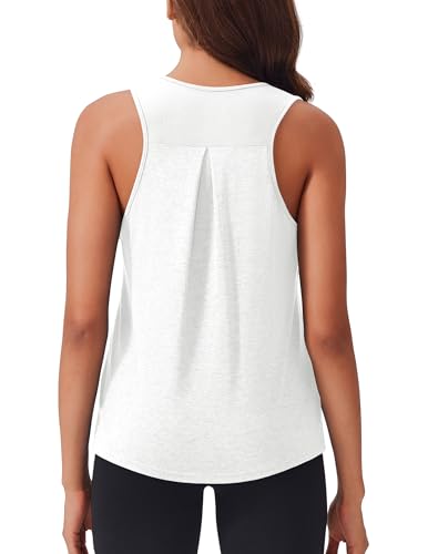 PINSPARK - Camiseta Deportiva sin Mangas para Mujer, Yoga, Fitness, con Espalda Cruzada, Transpirable, de Malla, Gimnasio, Correr, Verano, Cuello Redondo