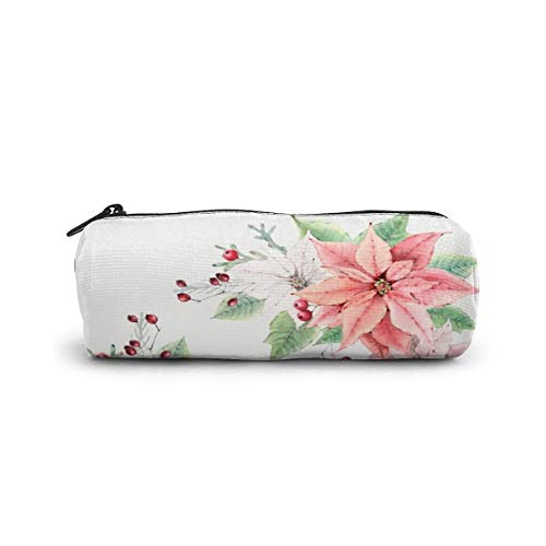 Preisvergleich Produktbild Federmäppchen mit Weihnachtsstern, Reißverschluss, Stifttasche für Studenten, Schreibwaren, kleine Reisen, Kosmetik, Make-up-Tasche