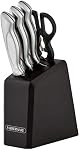 Farberware - Stainless Steel Cutlery Prep Set with Precision Blades, Easy Grip Handles, Compact Storage (5 Piece, Black)