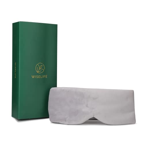 WiseLife Luxury Silk Velvet Sleep Eye Mask For Men & Women | Ultra Smooth & Adjustable Blind Fold Suitable For All Family Members | Sleeping, Travelling, Relaxation | Perfect For Gifting (Silver)