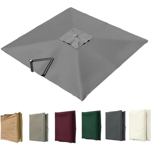 SXYHCK Toldo De Repuesto para Sombrilla De Patio, Tela De Paraguas De Recambio En Voladizo Cuadrada, 300x300cm Lona De Recambio para Sombrilla Piscina(Gray,4x3.0m/13x9.8ft)