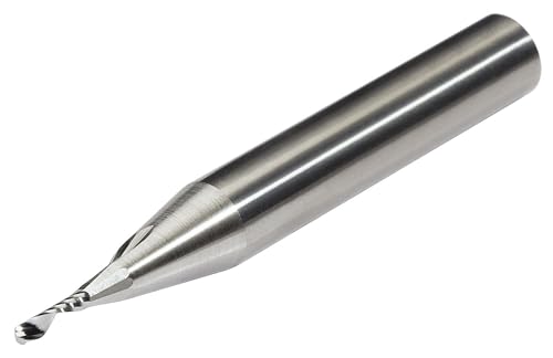Micro 100 SFPM-050-70 Square End Mill - Upcut, 5 mm Cutter Dia, 20 mm LOC, 1 Fl, 8 mm Shank Dia, 95 mm OAL, Uncoated