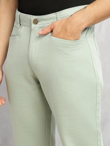 Image of Thomas Scott Men's Smart Straight Fit Chinos Trouser | Mid-Rise | Solid | 5-Pocket Design | Woven Fabric