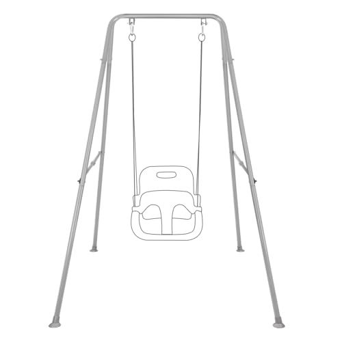 Baby Swing Stand, Heavy Duty Foldable Swing Stand A-Frame Metal Swing Stand Frame for Backyard Indoor & Outdoor, Hammock Chair not Included (Gray) by Bighaki808 - Used condition - US$37.26