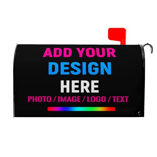 Custom Mailbox Covers Magnetic Standard Size 18x21 Inch Personalized Customized Design Your Photo Image Logo Text Mailbox Wraps Post Letter Box Cover for Garden Yard Decor