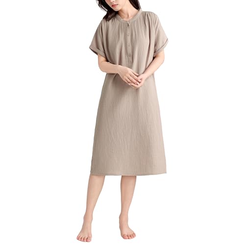 Coton froissé robe de nuit respirante pour des moments loungewear cocooning