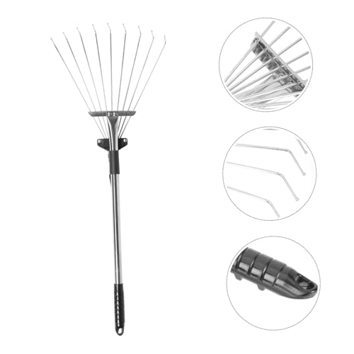 Rastrillo telescópico de acero inoxidable para jardinería miniatura 7