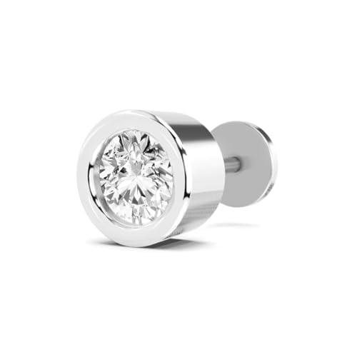 Image of Sparkles Lab Grown Diamond 0.03 Carat - 0.50 Carat Round Shape Solitaire Diamond Nose Pin for Women | 14K Gold IGI Certified FG VS Quality