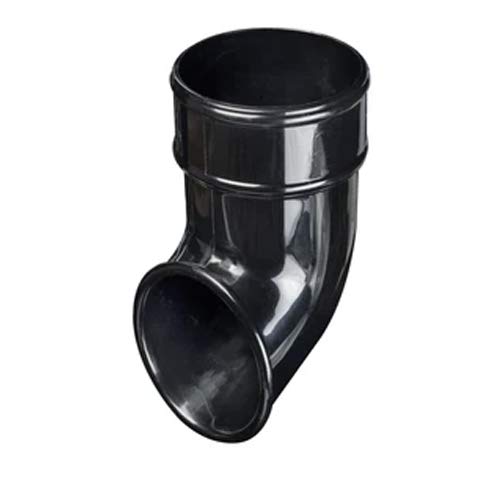 Black Half 112mm Round Plastic UPVC Guttering 68mm Downpipes Rainwater Fittings (Shoe)