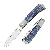 Kizer Trestle D Slip Joint Pocket Knife, 2.95' Nitro-V Blade, Silver Aluminum & Multicolored Micarta Handle, Small EDC Folding Knife, V3760A2