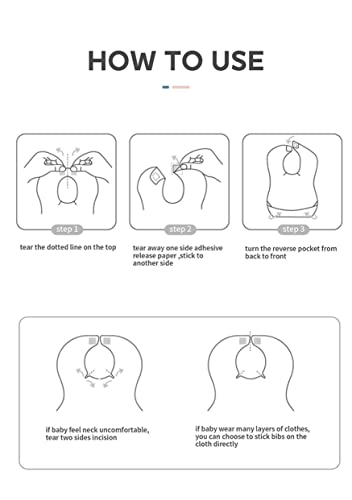 Image of THE LITTLE LOOKERS Disposable Bibs /Use & Throw Baby Bibs /Apron for Feeding /Burp /Drool for Newborns /Infants /Toddlers (Multi -Pack of 40)
