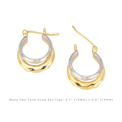 RENAIZ Dainty Lightweight Hoop & Stud Earrings for Women – 14K Gold Plated & Rhodium Plated, Minimalist Geometric Hypoallergenic Jewelry, Tiny Dainty Everyday Studs and Hoops2