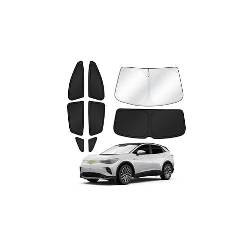 Image of Canvcle Window Shades for 2021-2026 Volkswagen /VW ID.4 ID4 Accessories Windshield Sun Shade Side Rear Window Covers Sunshade Sun Visor Shield Privacy Protection for Camping Keep Car Cool Black 8PCS
