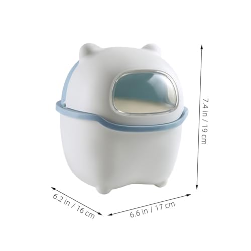Papelera de Escritorio Mini Rectangular Plástico Azul miniatura 2