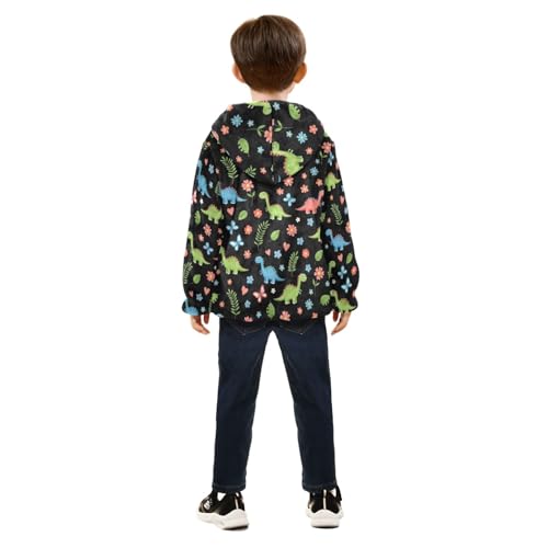 CHIFIGNO Colorful Cartoon Dinosaurs Toddler Thick Soft Sweatshirt Jacket with Polar Fleece Lining 3T4