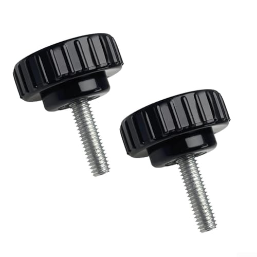 Lot de 2 vis moletées M6 x 35 mm avec filetage extérieur et têtes de bouton en plastique 30 mm pour une utilisation dans l'assemblage et l'entretien de machines