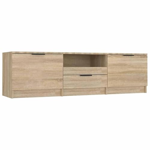 vidaXL Meuble TV, Chêne Sonoma, 140x35x40 cm, Bois d’ingénierie, Support TV Jusqu’à 60