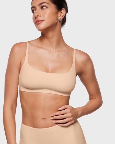 Image of INLYRIC Women's Inbarely Plus Bralettes - No Underwire Unlined Support Soft Scoop Neck Cami Seamless Bralette