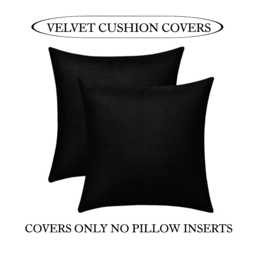 Image of Amazon Brand - Umi Velvet Decorative Cushion Cover 20x20 Inch - Set of 5, Soft Solid Square Throw Pillow Covers for Sofa, Living Room or Home Decor - 50x50 cm in Yellow Color