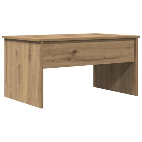 vidaXL Table Basse chêne Artisanal 80x50,5x41,5 cm Bois d'ingénierie, Table Basse à Dessus relevable, Bout de canapé, Table Centrale, Table d'appoint