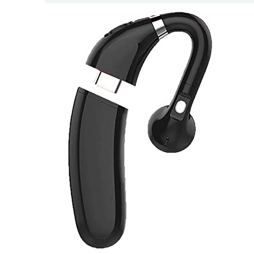 IKXO Ear Hook Bluetooth Wireless Headphone with Charging Case Lightweight Noise Cancelling Earphones Painless Wearing Earbuds for Business Work (Upgraded Dual Battery - 600 mAh)