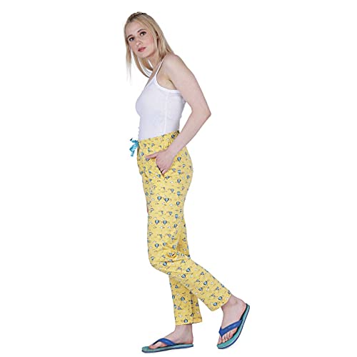 Image of Women's Cotton Printed Night Pyjama with Two Pockets
