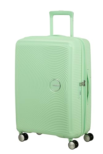American Tourister Soundbox - Valigia Rigida Media, 67 cm - Trolley con 4 ruote, Serratura TSA, Espandibile e Leggera, 71.5/81L, Verde (Pastel Green)