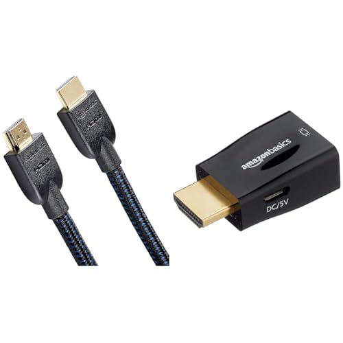 Image of amazon basics High-Speed Braided HDMI Cable - 10 Feet - Supports Ethernet, 3D, 4K and Audio Return (