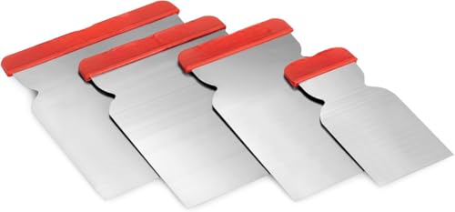 Terryshop74 Lot de 4 spatules japonaises en acier – Dimensions 47/70/87/105 mm – Flexibles pour peinture, plâtrage, rasage et finitions sur murs, verre et métal