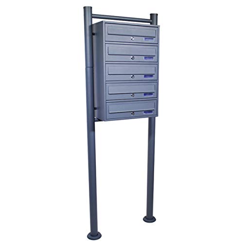 Preisvergleich Produktbild HELO Standbriefkasten Briefkastenanlage Briefkasten Postfach Postkasten 3 8 Fächer (5 Fächer (1x5) Z5)