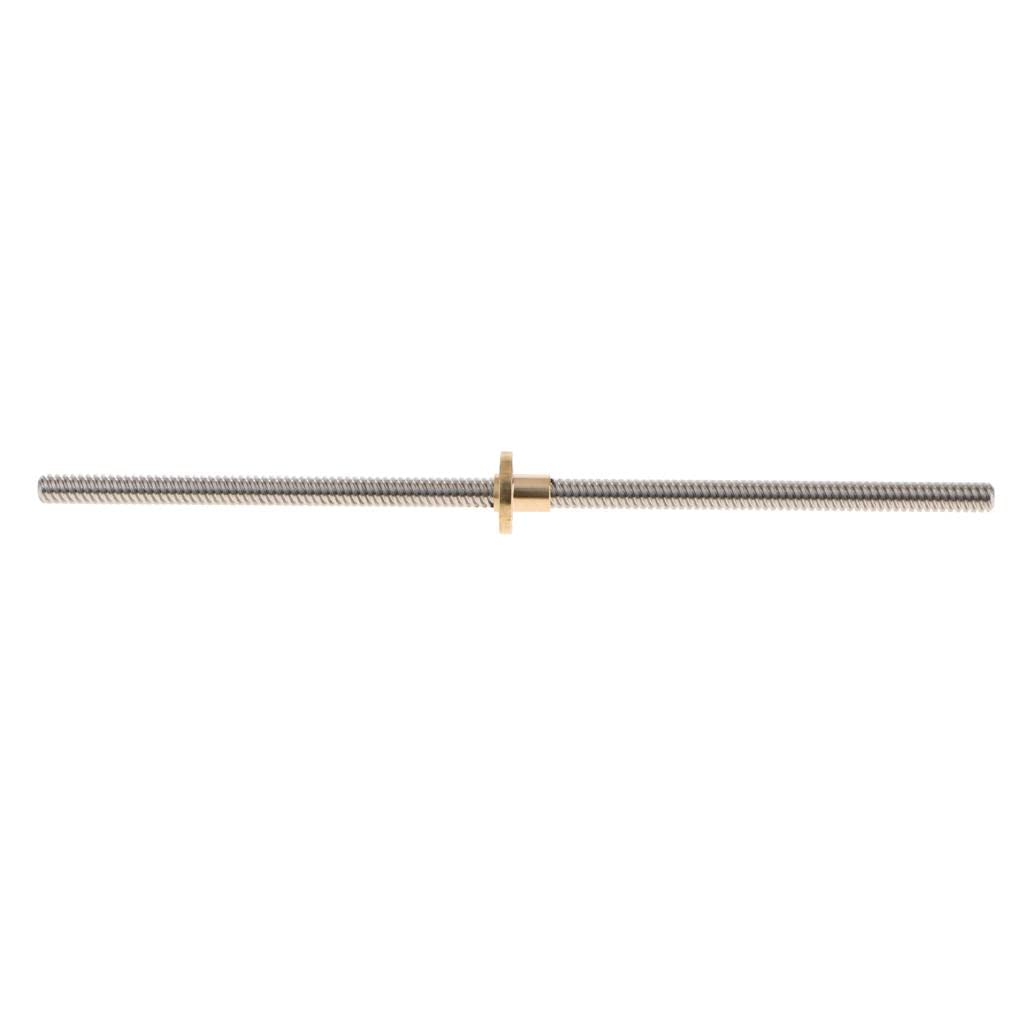 t8 stainless steel lead screw with brass nut for 3d printer 250mm