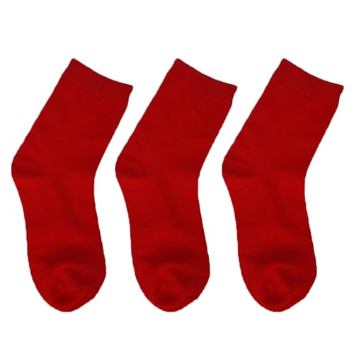 Image of Boys Dress Socks 3 Pairs Kids Boys Girls Crew Dress Sock Cotton Uniform Socks for Girls