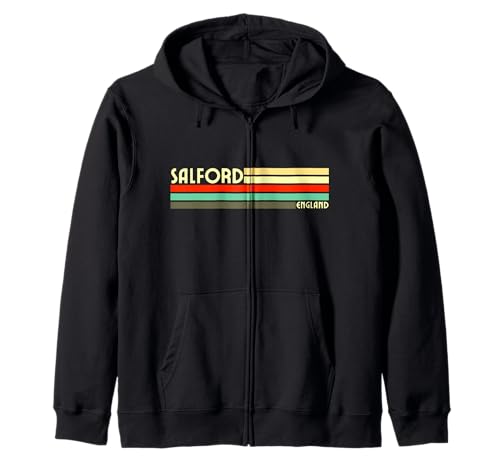 Retro Vintage Salford Zip Hoodie