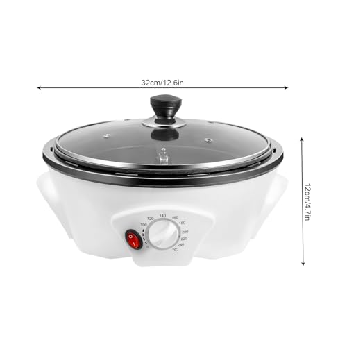 800W 110V Household Coffee Bean Roasting Baking Machine, 0-240°C Adjustable Temperature, Electric Coffee Roaster with Lid for Home Roasting Coffee Beans Mung Beans Popcorn