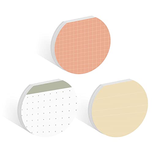 Blocs de notes adhésifs ronds terreux géométriques 8,9 cm papier repositionnable